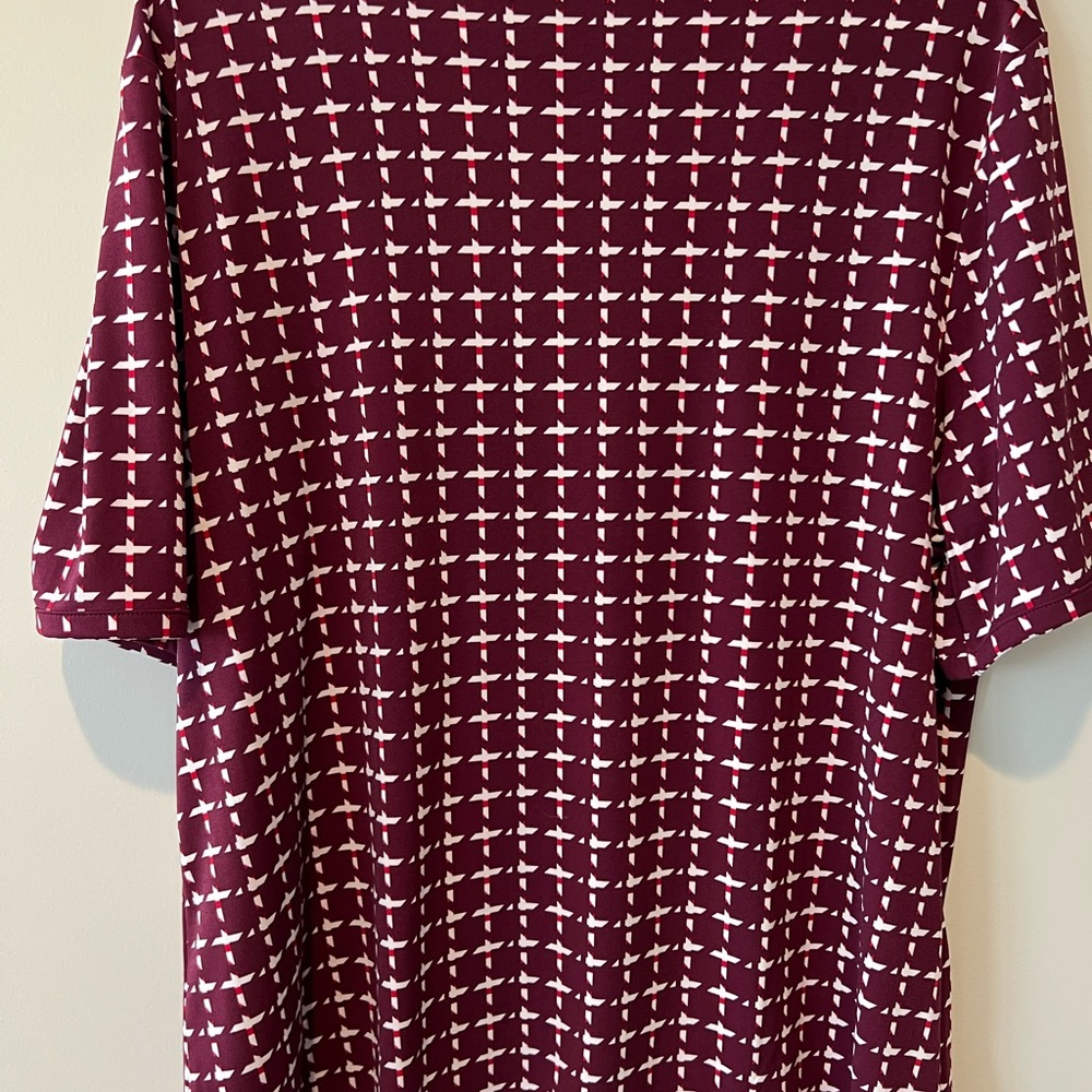 Banana Republic short sleeve abstract patterned top Maroon. Women’s XL - Picture 3 of 4